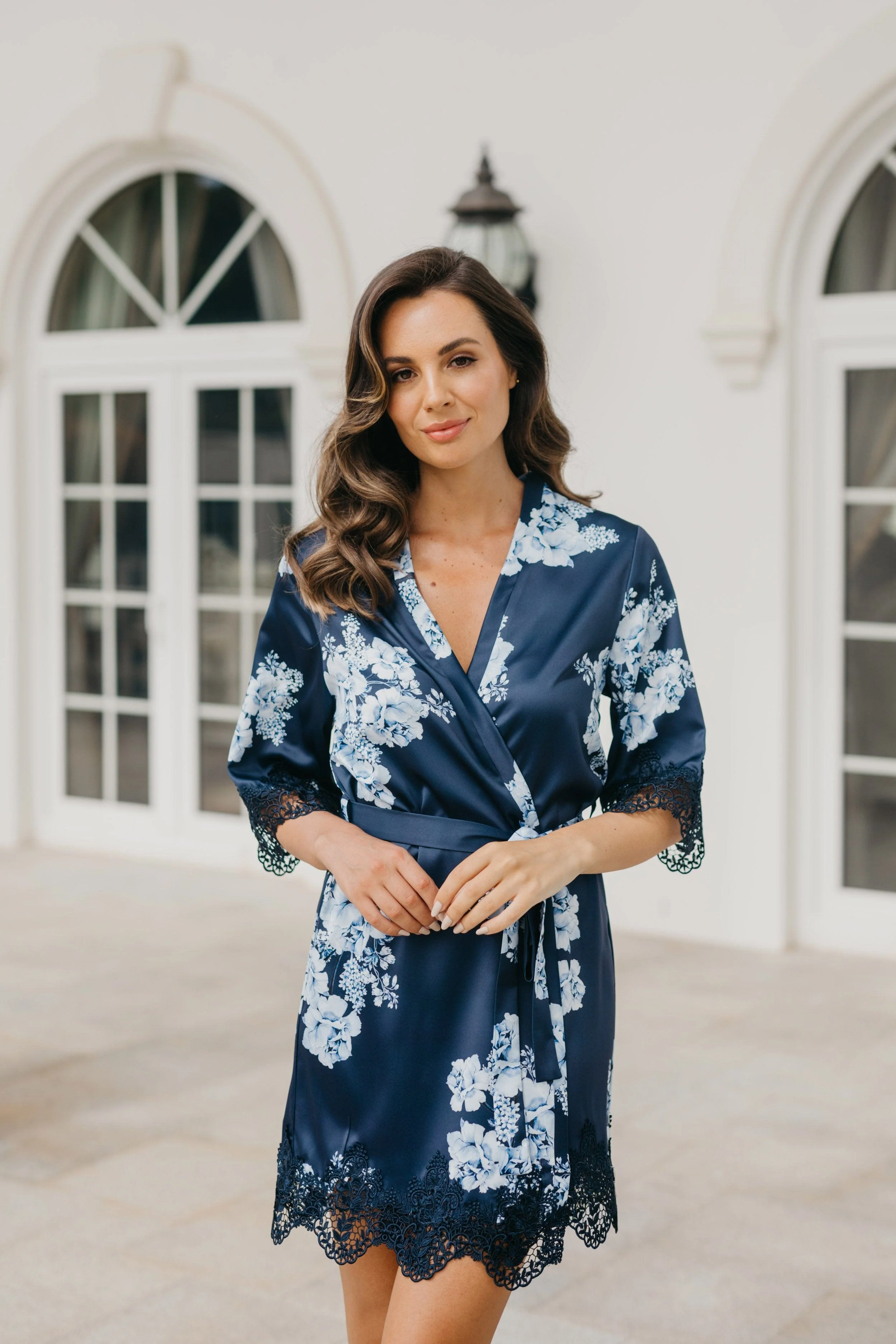 Ivana Bleu De Fleur Printed Robe - Image 18