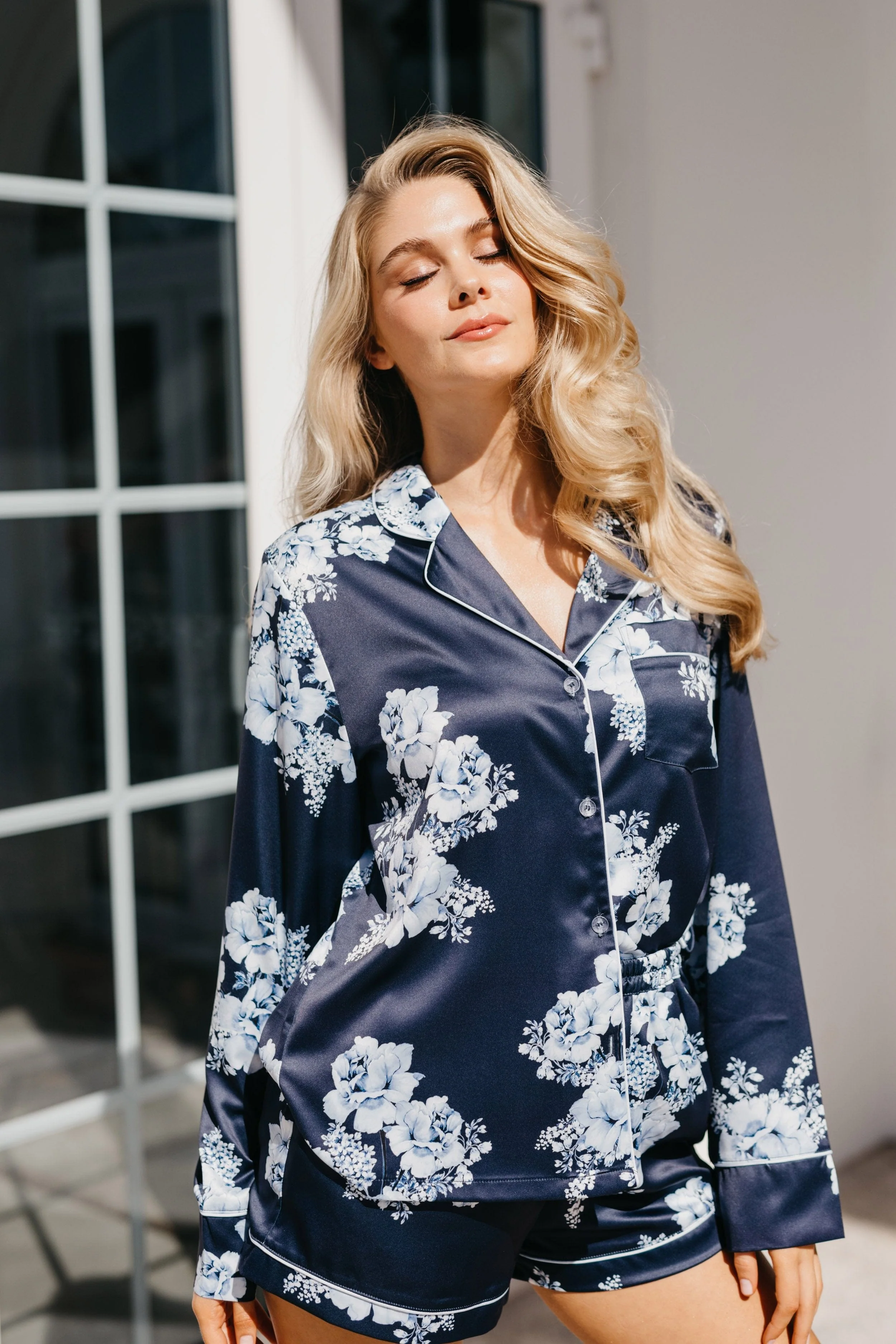 Romi Bleu De Fleur Printed PJ Set - Image 8